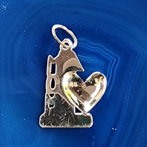 Vintage #1 Mom 14k Yellow Gold Heart Charm Pendant – Perfect Gift! - Picture 2 of 5